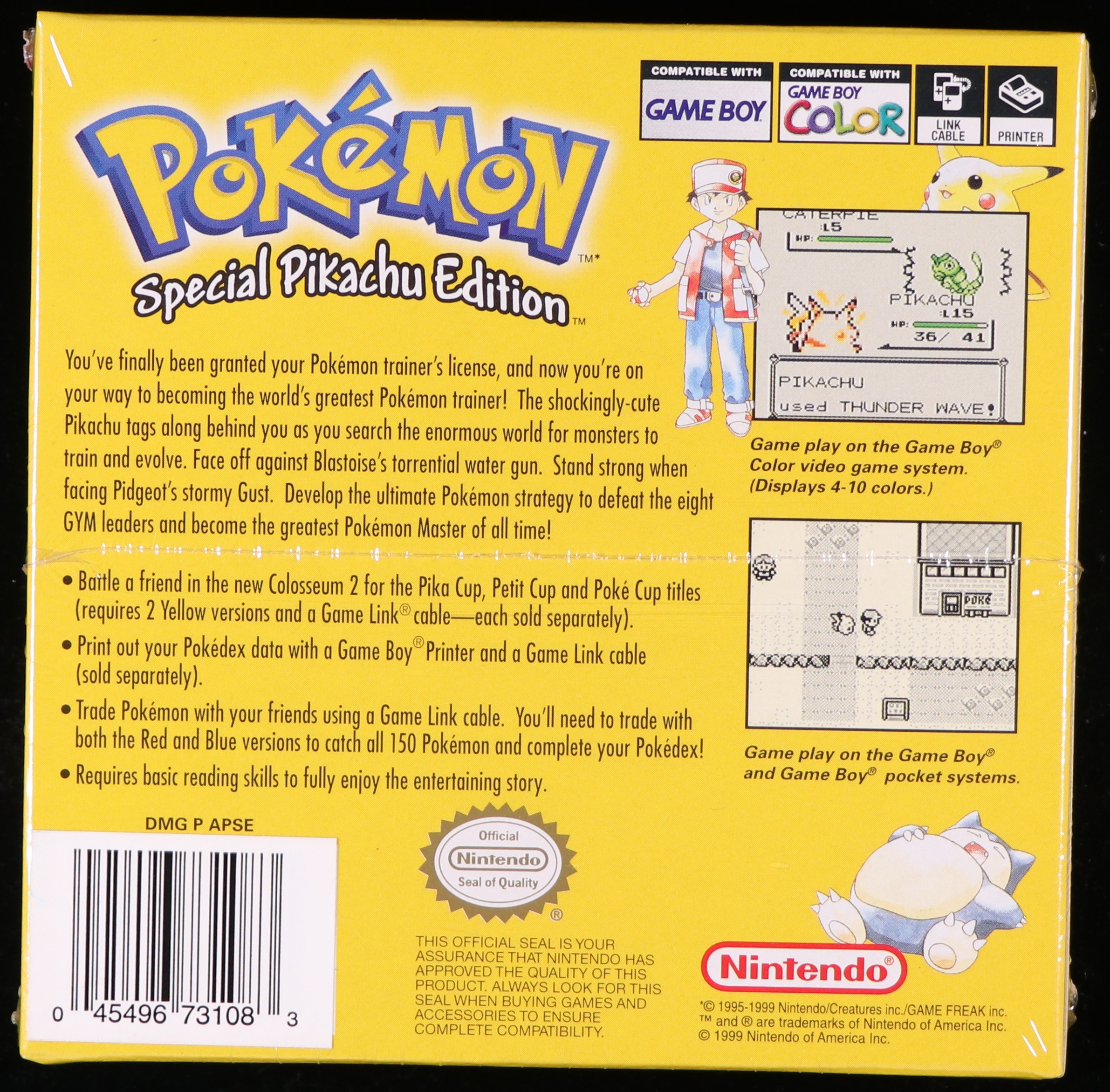 Pokemon Yellow ungraded back